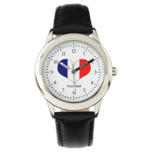 France flag in heart shape with France text Watch
