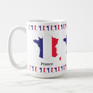France Flag in Map Souvenir Design Coffee Mug