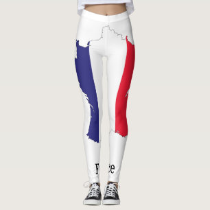 France Flag in Map Souvenir Design Leggings