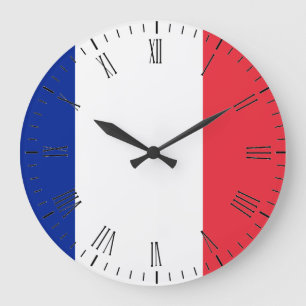 France Flag Large Clock