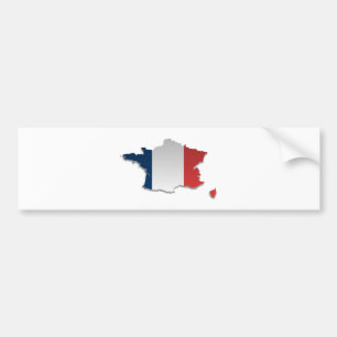 France Flag Map_2 Bumper Sticker