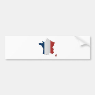 France Flag Map Bumper Sticker