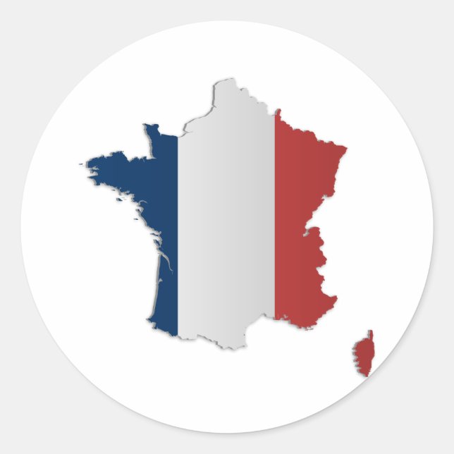 France Flag Map Classic Round Sticker (Front)