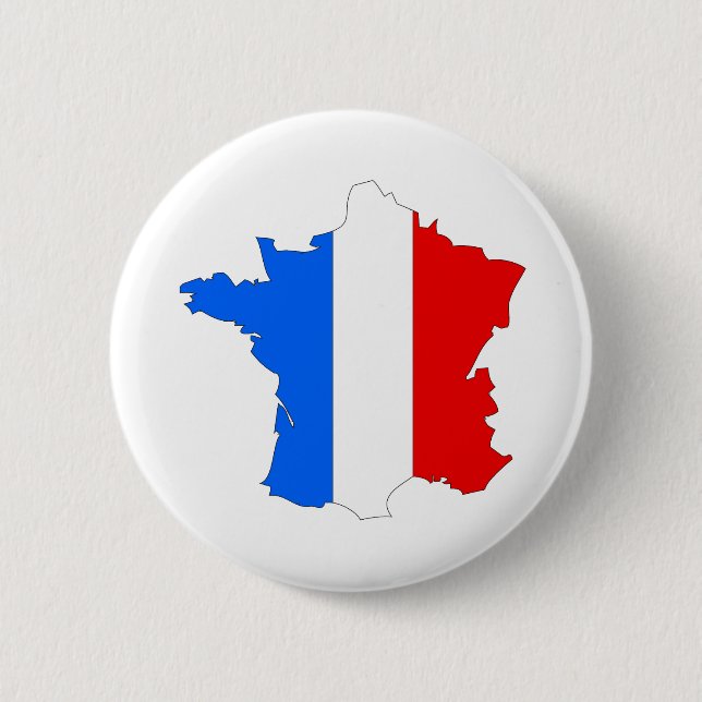 France Flag Map full size 6 Cm Round Badge (Front)