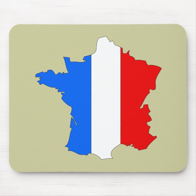 France flag map mouse mat (Front)