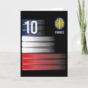 France Flag Number 10 French Soccer Men Women Boys Card