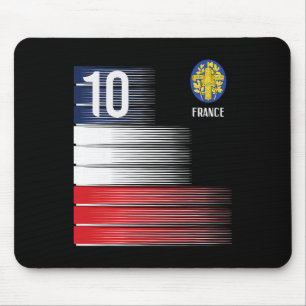France Flag Number 10 French Soccer Men Women Boys Mouse Mat