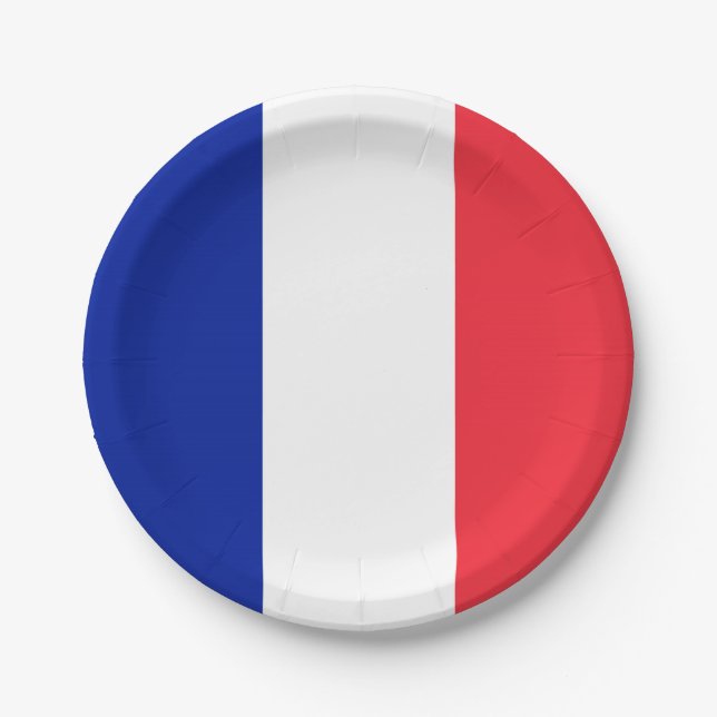 France Flag Paper Plate (Front)