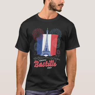 France Flag Paris 14th July Fireworks Bastille Day T-Shirt