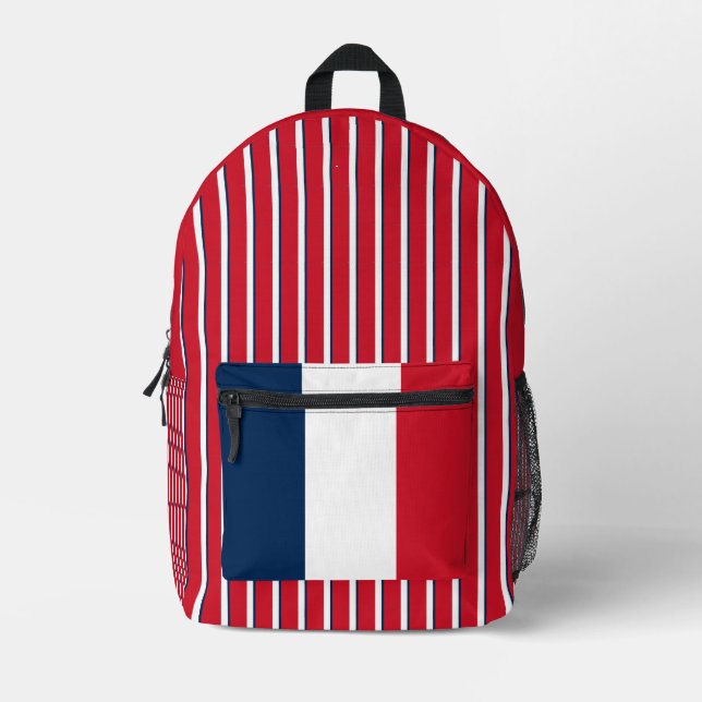 France Flag Red Stripes Print Cut Sew Bag (Front)