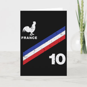 France Flag Rooster Number 10 Soccer Fan Men Women Card