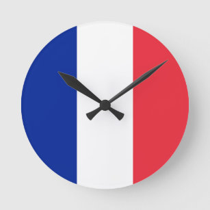 France Flag Round Clock