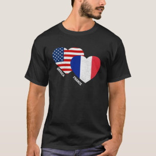 France Flag Shirt French American Pride Vintage Pu