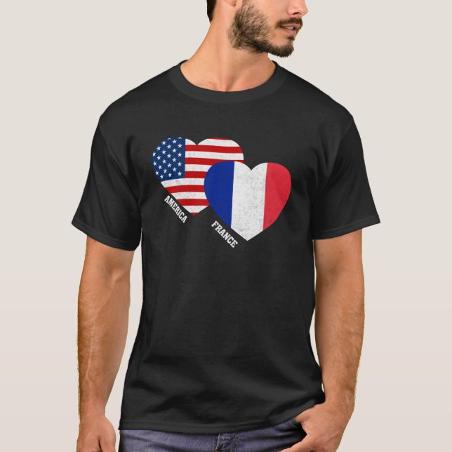 France Flag Shirt French American Pride Vintage Pu (Front)