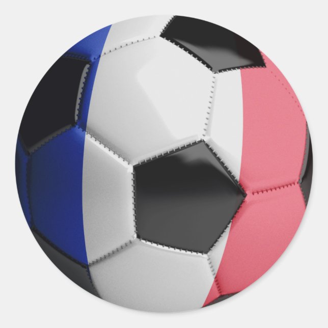 France Flag Soccer Ball Classic Round Sticker (Front)