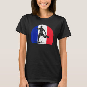 France Flag Soccer Football Vintage French Footbal T-Shirt