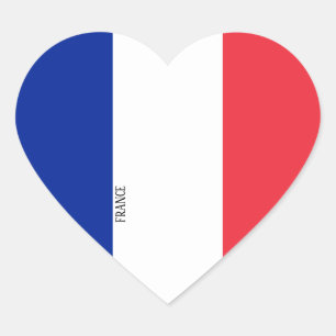 France Flag Splendid Patriotic Heart Sticker