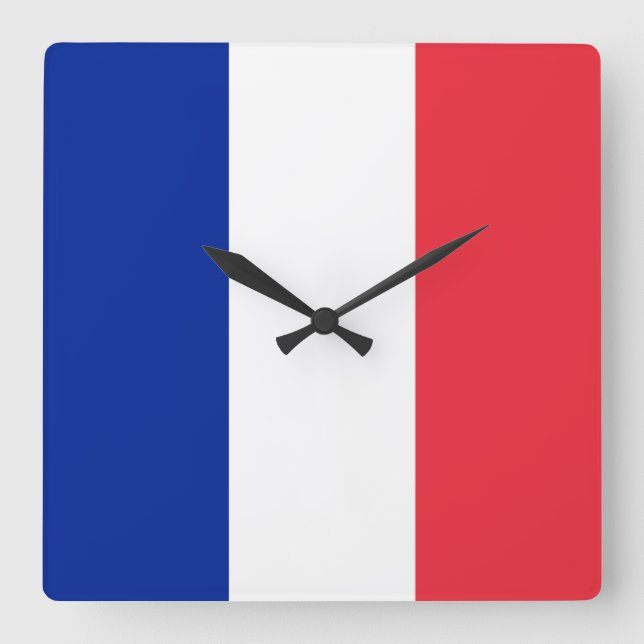 France Flag Square Wall Clock (Front)