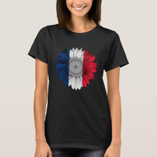 France Flag Sunflower French Roots Proud Patriotic T-Shirt