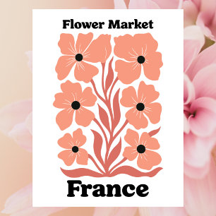 France Flower Market Peach Blossom Botanicals Postcard