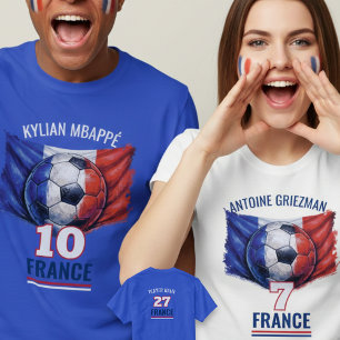 France Football National Flag Heritage Soccer Ball T-Shirt