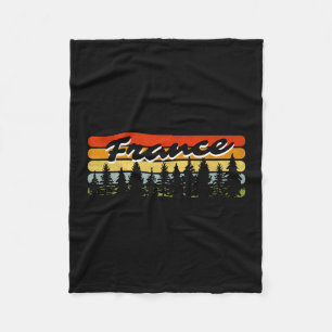 France Forest Sunset Trees Cabin Vacation Souvenir Fleece Blanket
