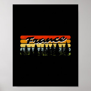 France Forest Sunset Trees Cabin Vacation Souvenir Poster