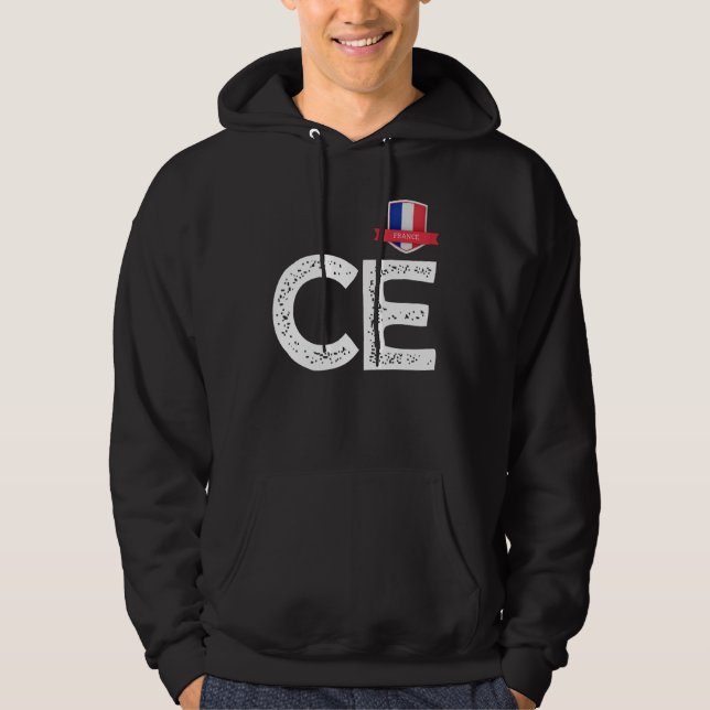 France France Human-Flag Letter C and E France Hoodie (Front)