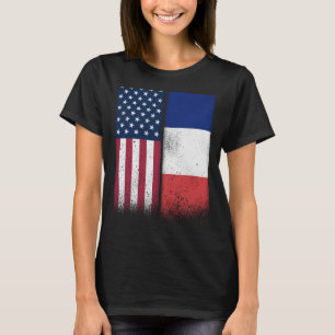 France French American Flags Proud USA France T-Shirt