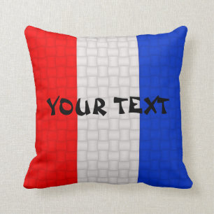 France French Flag: ADD TEXT Cushion