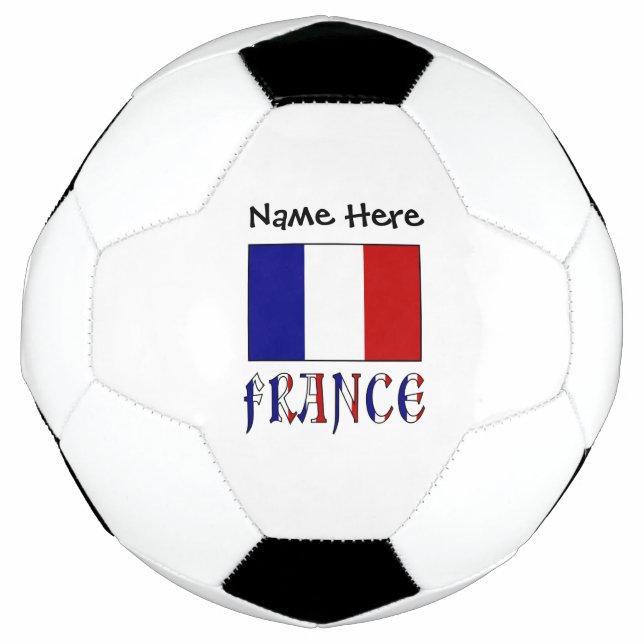 France French Flag Black Personalised Football (Front)