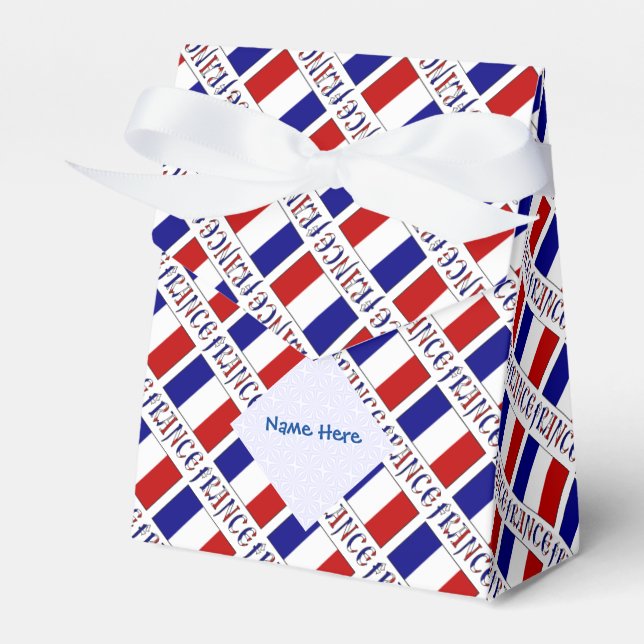 France French Flag Blue Personalisation Tent Favour Box (Front Side)