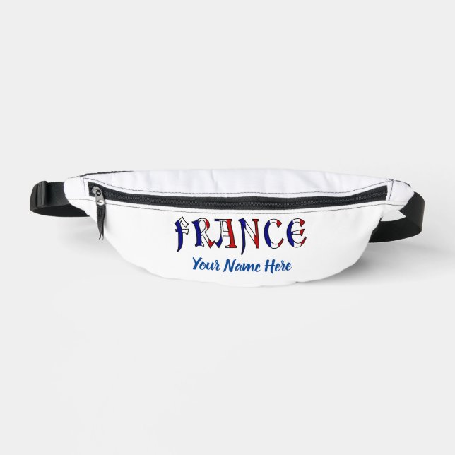 France French Flag Colours Personalised Drinking Bum Bags (Front)