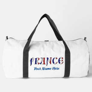 France French Flag Colours Personalised Duffle Bag