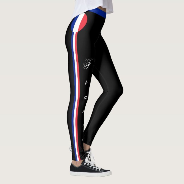 France & French Flag fashion travel/sport fans Leg Leggings (Right)