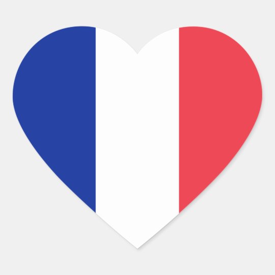 France French Flag Heart Sticker Zazzle Co Uk