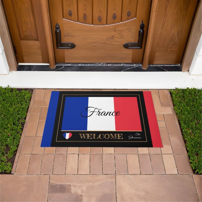 France & French Flag house mat /sports Welcome (Outdoor)