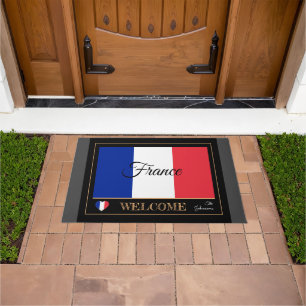 France & French Flag house mat /sports Welcome