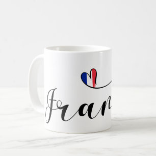 France, French Flag In A Heart Coffee Mug