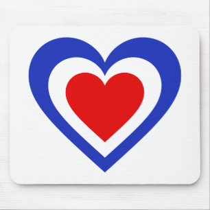 France/French Flag-inspired Hearts Mouse Mat