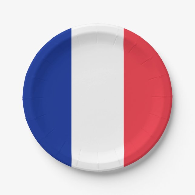 France (French) Flag Paper Plate (Front)