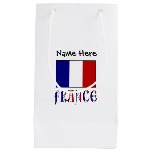France French Flag Personalised Name Small Gift Bag