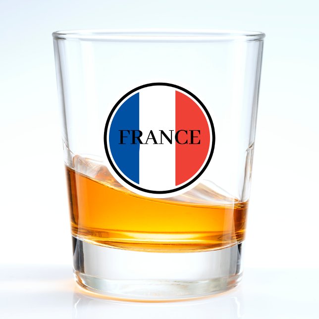 France French Flag Red White & Blue Patriotic Shot Glass (france french flag shot glass)