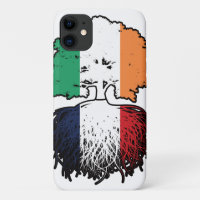France French Irish Ireland Tree Roots Flag