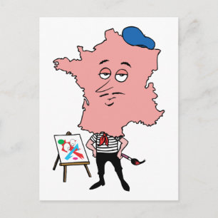 France French Vintage Travel Souvenir Caricature Postcard