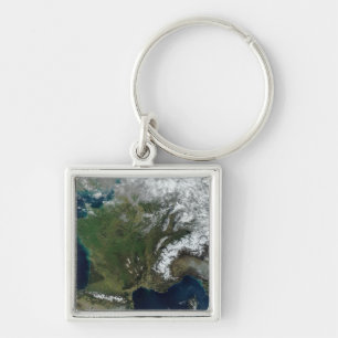 France from space key ring