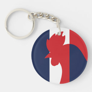 France Gallic Rooster French National Animal Flag Key Ring