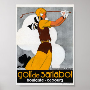 France Golf Vintage Advertising Poster Restored