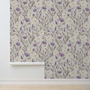 France Gray Floral Wallpaper