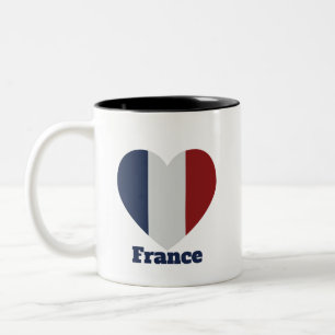 France Heart Flag Two-Tone Coffee Mug